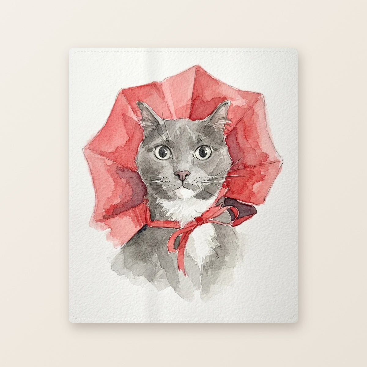 Custom watercolor pet portrait printed on a soft throw blanket