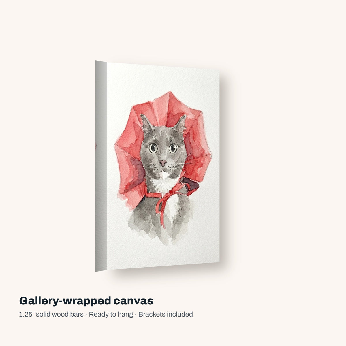 Custom Watercolor Pet Portrait on Canvas