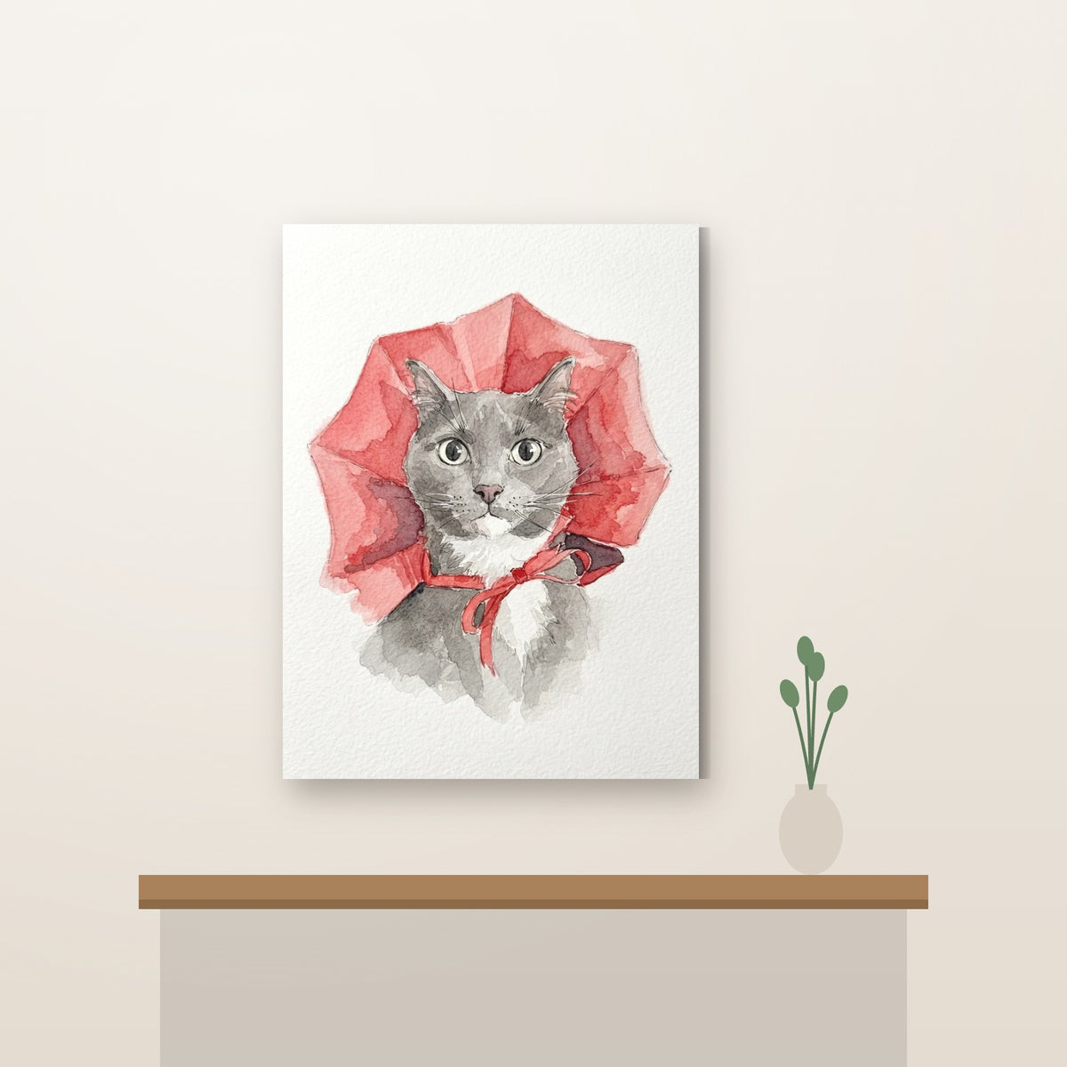 Custom Watercolor Pet Portrait on Canvas
